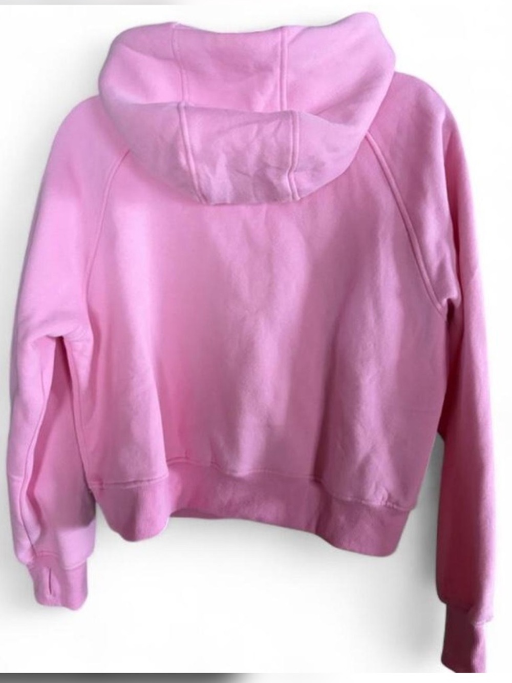 Bubblegum Pink HalfZip Hoodie Oversized Cropped Cozy Sweatshirt Medium trending - Picture 3 of 3